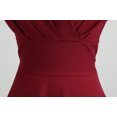 thumbnail image 6 of Women Hepburn Vintage 1950s Retro Style Swing Dresses V-neck Short Sleeve High Waist, 6 of 7