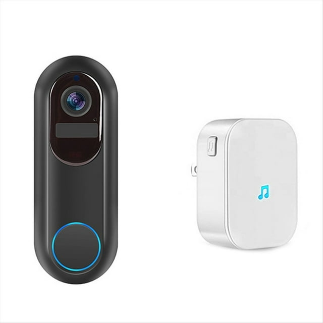 Timbre Inalámbrico Inteligente con Cámara y Video 1080P, Timbre con Timbre, Conversación Bidireccional, Visión , Color Negro.