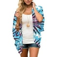 thumbnail image 1 of Cardigans Courts pour Femmes Cardigan à Manches Kimono Imprimé Chemise Décontractée Ample et Couvrante Hauts pour Femmes Cardigan en Liquidation, 1 of 6