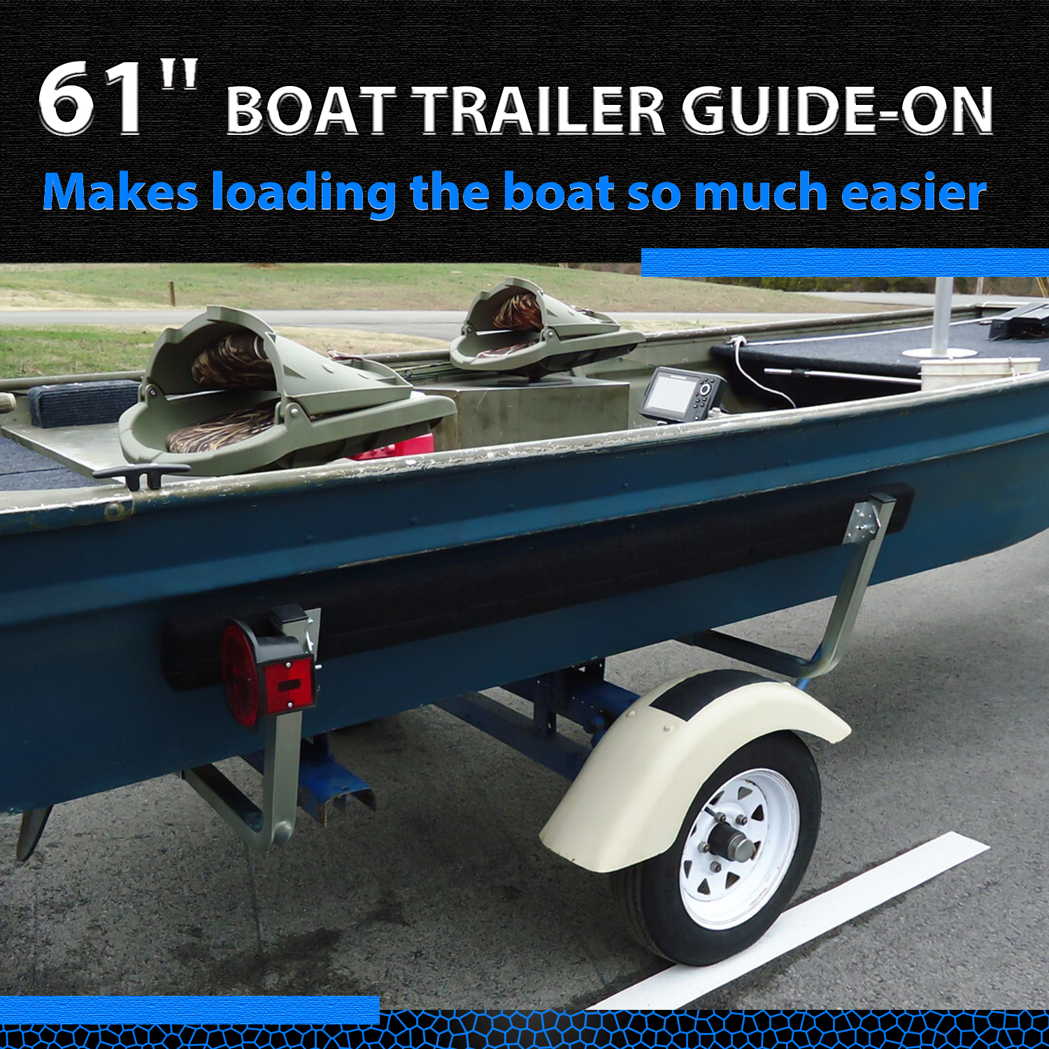 5 Ft Boat Trailer Bunk Guide Rails – Galvanized Steel Brackets – Makes Loading Easier