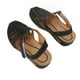thumbnail image 2 of Sandalias de mujer Nikou informales de verano de piel sintética negra con plataforma y punta cerrada recortada talla 37, 2 of 15