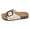 Beige, variant on Womens Cork Footbed Sandals Breathable Arch Support Slip on Slides Adjustable Strap Buckle Comfortable Summer Beach Outdoor Slippers Black Size 7
