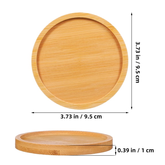 Round Cup Mats Mosaic Coaster Drink Coasters Cup Coaster Bamboo Child Beige 9.50X9.50X0.90CM 6 Pcs