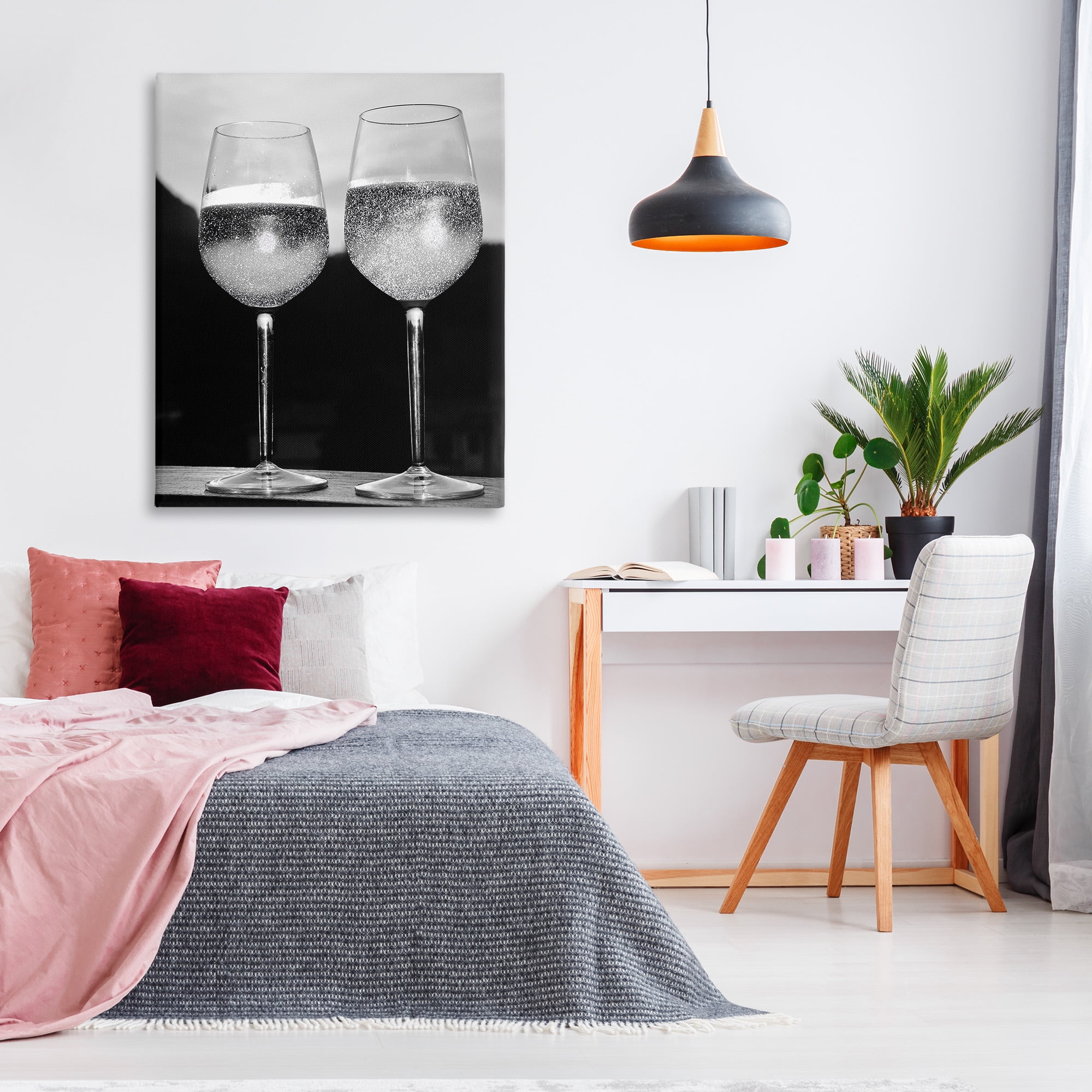 Stupell Industries Fizzy Champagne Glasses Food & Beverage Photography Gallery Wrapped Canvas Art Print Wall Art, 36 x 48