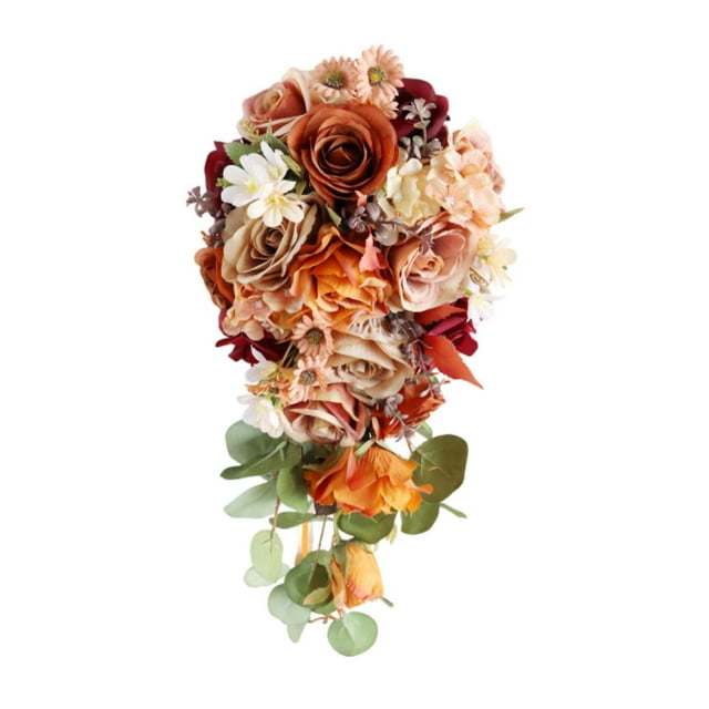 Ramo de novia, ramo de novia para lanzar, decoración de centro de mesa, elegante ramo de flores falsas estilo bohemio, ramo de dama de honor para boda