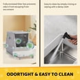 thumbnail image 5 of ZephyPaws tainless Steel Litter Box，with Lid High Wall Sides Enclosure, Non-Sticky, Anti-Leakage, Easy Cleaning, with Cat Mat & Metal Scoop, Easy to Clean, 5 of 7