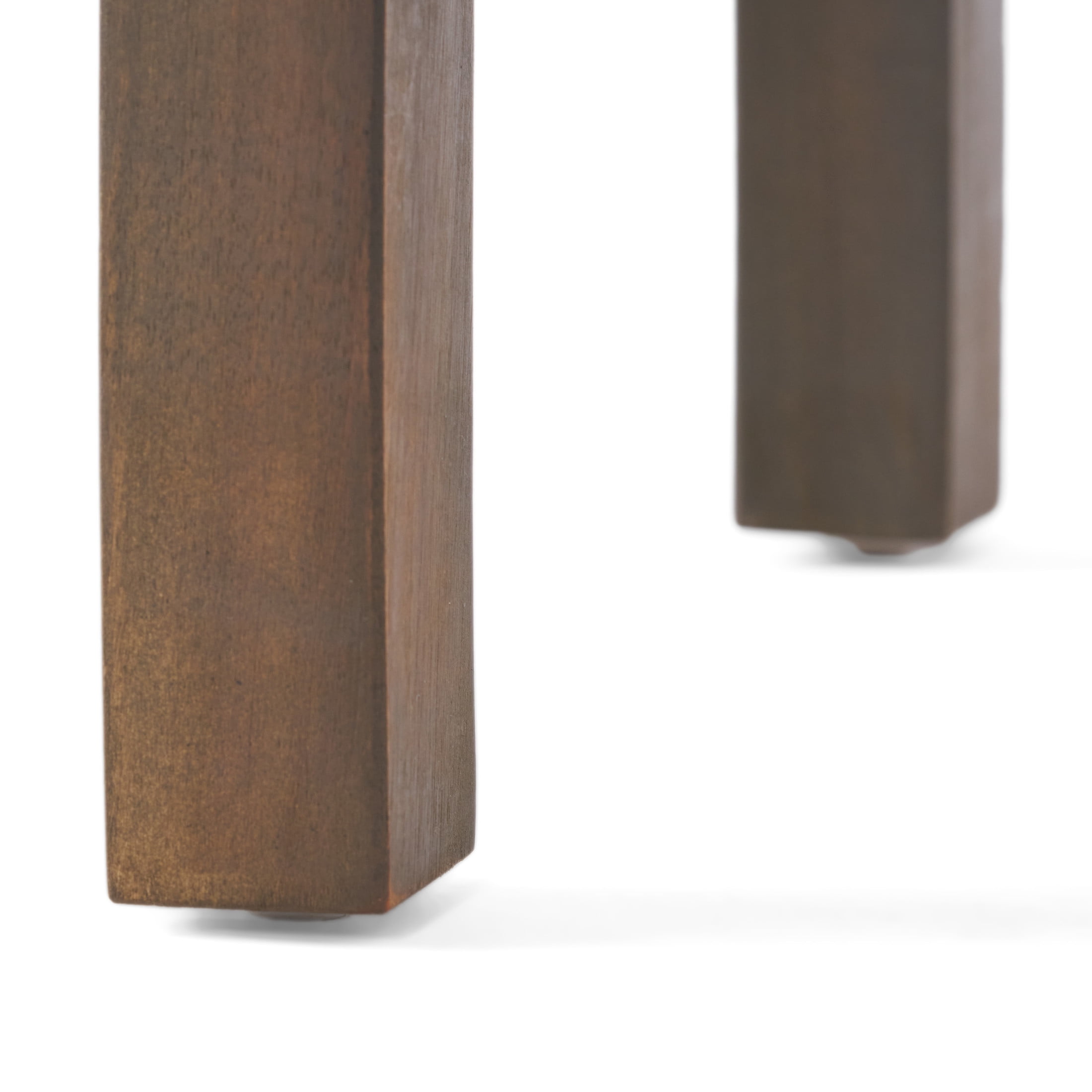 Christopher Knight Home Outdoor Accent Side Table, Acacia Wood End Table with Curved Legs, Dark Brown
