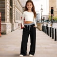 thumbnail image 2 of Mercatoo Girls Oversized Wide Leg Sweatpants Kids Baggy Swea𝐭 Pants Drawstrin𝐠 Waist Color Block Straight Leg Track Pants Trousers, 2 of 7