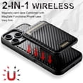 thumbnail image 6 of ELEHOLD for iPhone 14 Plus Wallet Case, Luxury PU Carbon Fiber Texture Leather Card Holder for Women Men Magnetic Flip Kickstand Detachable Credit Slot Shockproof Case for iPhone 14 Plus,Black, 6 of 9