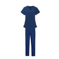 thumbnail image 2 of Women Nurse Uniform,Medical Nurse Scrubs,Breathable Tops And Pants Beauty Salon Ladies Scrubs Set,Clothing , Blue, XXL, 2 of 9