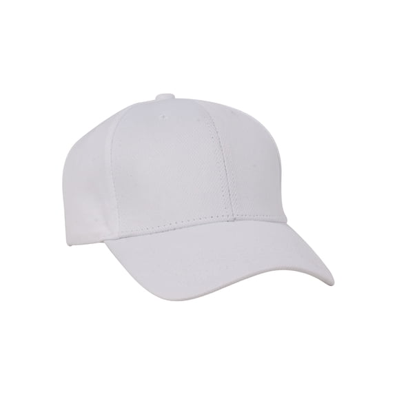 Adjustable Baseball Cap w/ Hook and Loop Tab - White