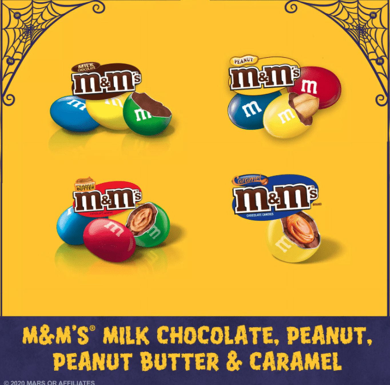  M&M'S Fun Size Milk Chocolate, Peanut, Peanut Butter & Caramel  Candy Variety Pack, 30.35 oz/55 ct Bulk Candy Bag : M&M'S: Grocery &  Gourmet Food