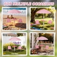 thumbnail image 6 of Qaba Kids Picnic Table with 2 Folding Chairs and Umbrella, Unicorn Theme Portable Children Outdoor Furniture for Backyard, Garden, Patio, Pink, 6 of 9