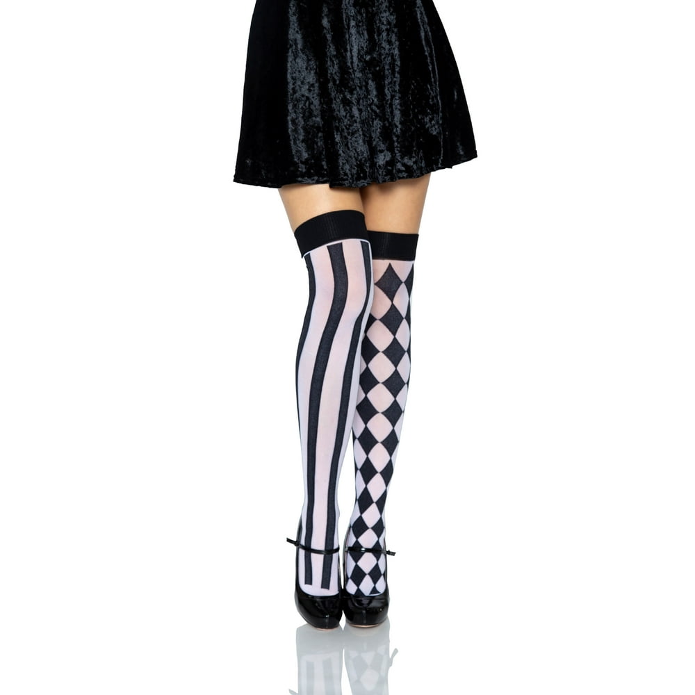 Way to Celebrate Fashion Mismatched Thigh High Women's Adult Halloween ...