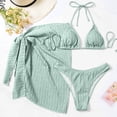 thumbnail image 2 of Conjunto Cómodo de Traje de Baño de Mujeres, Traje de Baño Sexy Y de Moda de Color Sólido para las Vacaciones en la Playa, 2 of 7