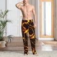 thumbnail image 4 of Salouo Orange Lightning Print Pajama Pants for Men, Lounge Pants Elastic Waistband Casual Men's sleepwear Loungewear Sleep Pajama Pant -XX-Large, 4 of 7