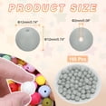 thumbnail image 2 of 160Pcs Silicone Beads 12mm Round Rubber Focal Beads Bulk for Pens Keychain Bracelet Necklace DIY Crafts Making, Pale Gray, 2 of 7