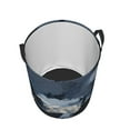 thumbnail image 4 of YFYANG Waterproof Laundry Hamper, Full Moon Night Rider Laundry Basket Oxford Fabric with Handle Foldable, M, 4 of 8