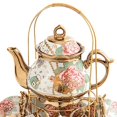 thumbnail image 4 of kurtrusly Tea Cups and Saucers Set Coffee Pot Ceramic Coffee Cup Set Floral for Cafe, 4 of 9