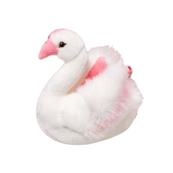 1 Pcs 9.85in Swan Throw Pillows Fluffy Stuffed Swan Pillow Plush Toy Cushion for Room Decor Birthday Present，Pink