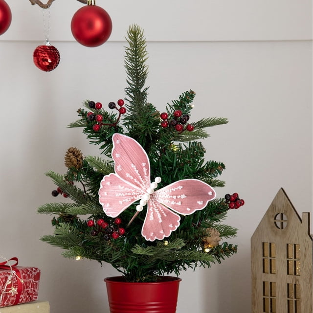 Christmas Tree Decoration Simulation Fabric Sequin Butterflies Ornaments