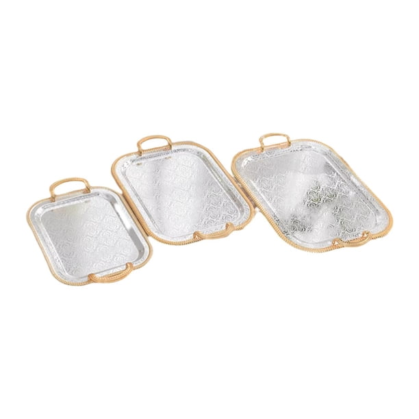 3 platos para servir, bandeja de postre, organizador de almacenamiento para cupcakes, bandeja de vino, plato de buffet de metal para postres, fiestas