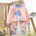 thumbnail image 2 of UAYOTSE Baby Boys Girls Spring Pajama Set 3 6 12 18 24 Months 2T 3T 4T fit Pjs Soft Breathable Underwear Home Clothes Long Sleeve Size 18-24 Months, 2 of 3