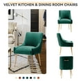thumbnail image 5 of SEYNAR Modern Glam Pleated Velvet Dining Chair Set of 2, Tufted Upholstered Side Accent Kitchen Chair for Living Room(Deep Green), 5 of 5