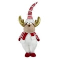 thumbnail image 2 of Northlight Standing Plush Moose Christmas Figure with Glitter Antlers - 25" - White and Red, 2 of 5