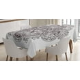 thumbnail image 1 of Ambesonne Hamsa Tablecloth Rectangular Table Cover, Swirls from East, 60"x90", Dark Brown and White, 1 of 3