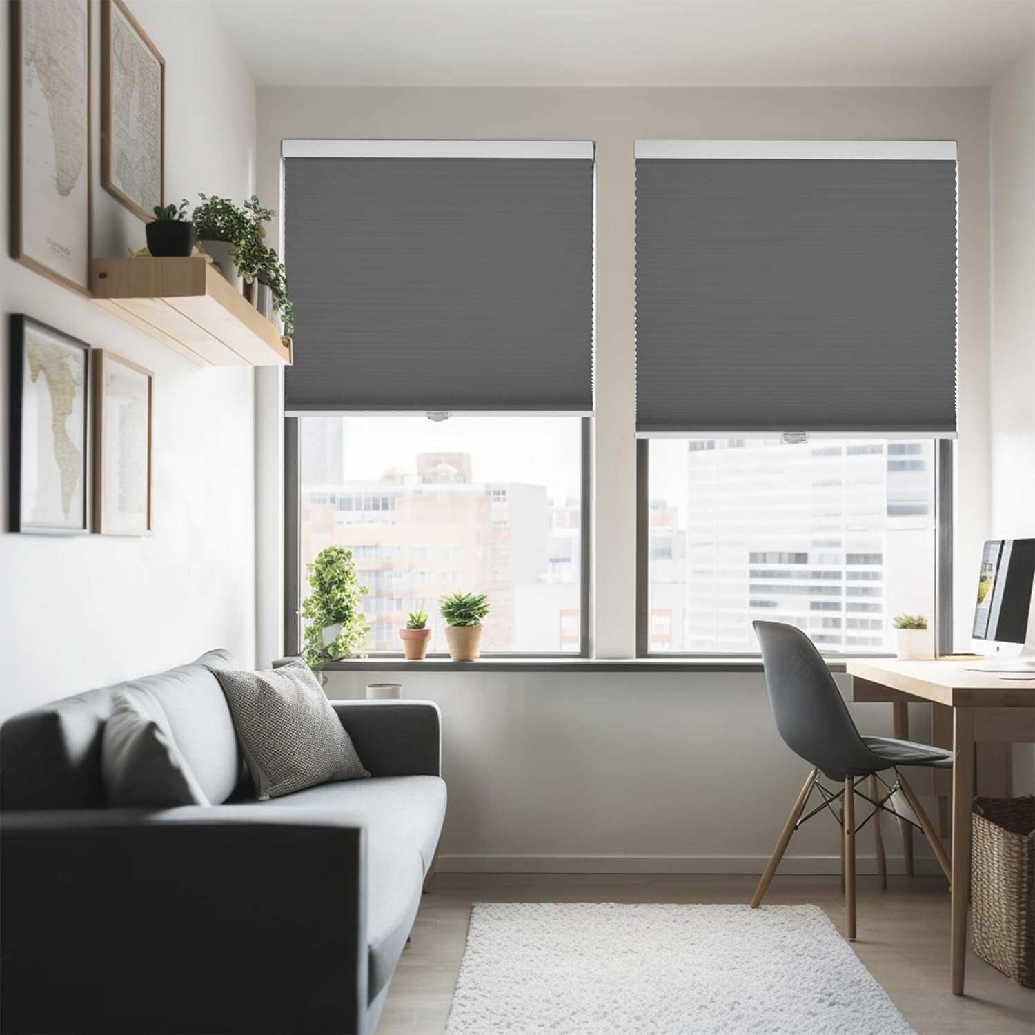 Chicology Steel Cordless Blackout Cellular Shades 59.25 in. W x 48 in. L