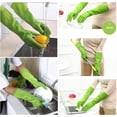thumbnail image 2 of BZUEPRS 3 Pairs of Rubber Dishwashing Gloves for Kitchen and Household Cleaning – Long Cuff 15", Reusable, Flexible Long-Lasting and Non-Slip (Red+Yellow+Green, Large), 2 of 6