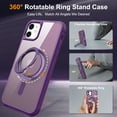 thumbnail image 4 of Allytechgroup iPhone 12/12 Pro Magnetic Case with Rotating Stand, Multi Angle Viewing Stand Anti-Scratch Compatible with Magsafe & Car Mount Phone Case for Apple iPhone 12/ iPhone 12 Pro, Purple, 4 of 7