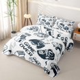 thumbnail image 3 of Homewish Cartoon Gaming Controller Twin Quilt Set,Game Over Print Twin Coverlet Set,White,2pcs, 3 of 7