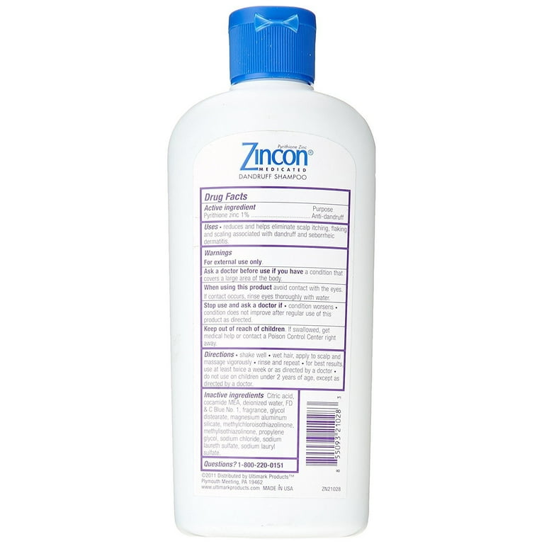 Zincon Medicated Dandruff Shampoo, Gentle Relief for Itching