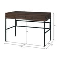 thumbnail image 2 of CoSoTower Oak & Black Finish Writing Desk W/Usb, 2 of 9