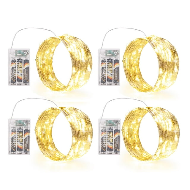 Fairy Lights SINAMER, funciona con pilas, 5 m, 50 LED, blanco cálido
