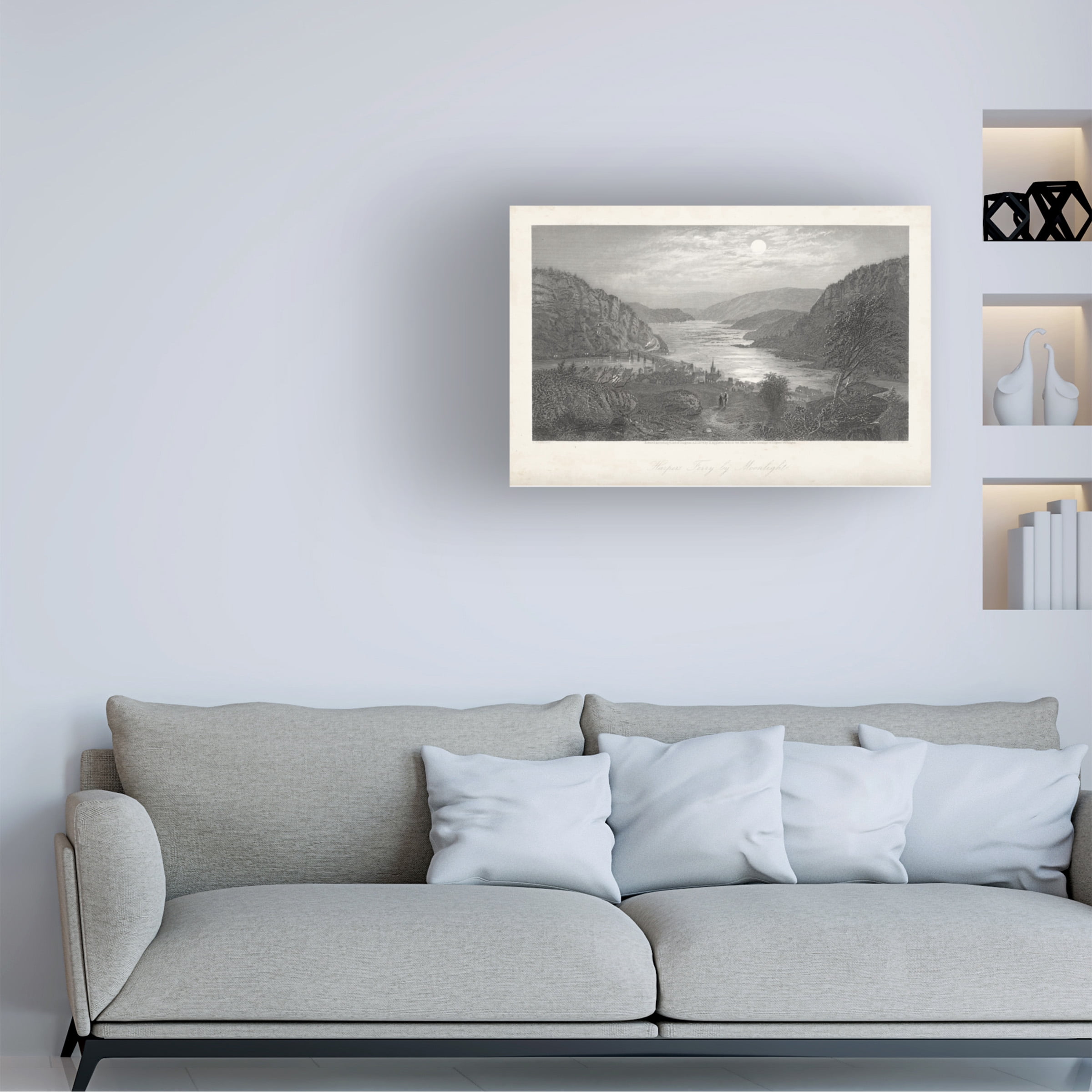 William Cullen Bryant 'Harpers Ferry By Moonlight' Canvas Art