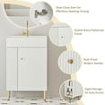 thumbnail image 5 of 21.6" Open-shelving Bathroom Vanity with Ceramic Sink and Soft-Closing Door, Cloakroom Open Shelf Storage Cabinet on the Left Side, Assembly Required, 5 of 6