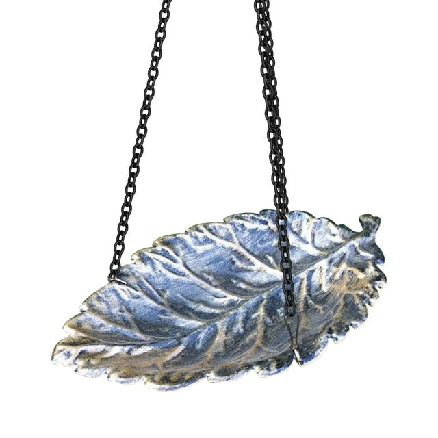 A Hanging Bird Bath Metal Feeder For Outdoor Garden With Hook And Water Tray, Rust Resistant And Weatherproof For Backyard, Patio And Garden Decor