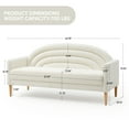 thumbnail image 3 of Relax & Rejuvenate Modern Trending and Youthful Rainbow Design Upholstered Fabric Three-Seater Sofa with All Required Accessories, Cream, 3 of 10