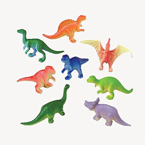Assorted Mini Plastic Dinosaur Figures 36 Pack