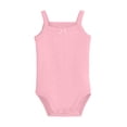 thumbnail image 2 of BRGZLK Baby Girls Sleeveless Onsies 2026 Solid Color Cute Lightweight Soft Comfortable Cotton Bodysuit Toddler Summer Clothing Watermelon Red 3-6 Months, 2 of 8
