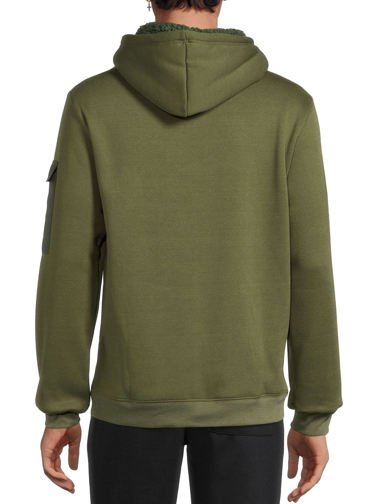 Tahari Men's Fleece Pullover Hoodie with Cargo Pocket on Sleeve, Sizes S-3X