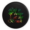 Life is Better at the Beach Tiedye Palm Tree Spare Tire Cover for Jeep RV 33 Inch