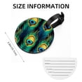 thumbnail image 5 of Peacock Feathers 2pcs PU Leather Round Bag Tags with Privacy Cover and Name ID Tag - Suitcase Tags for Travel Luggage, Handbags, Backpacks, School Bags, 5 of 6