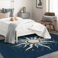 thumbnail image 4 of Sun Rug 5x7 - Washable Rugs Sun Rug & Home Decor, 4x5 Rug, Abstract Minimalist Rugs for Living Room Bedroom, Non Slip Soft Large Indoor Area Rug, Navy Blue and White Carpet, 4 of 7