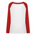 thumbnail image 4 of Moda mujer Casual cuello en V Día de San Valentín estampado contraste costura manga larga camiseta Fridja  hkj3368, 4 of 7