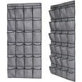 thumbnail image 3 of Over the Door Shoe Organizer,Hanging Shoe Rack Holder with 24 Extra Large Fabric Pockets for Storage Men Sneakers,Women High Heeled Shoes,Slippers Linen-like with Black Printing 61.4''x22'', 3 of 9