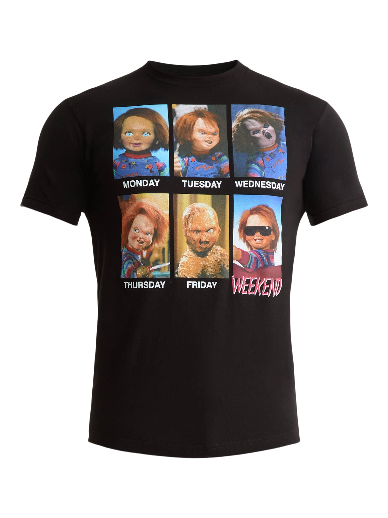 Chucky Men's & Big Men's Days of the Week Meme Cotton Graphic Tee Shirt, Sizes S-3XL
